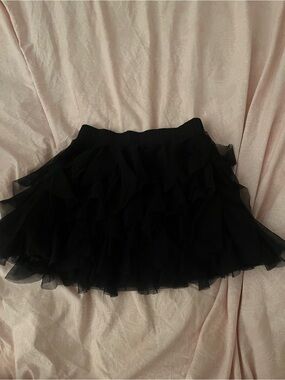 Old Navy Black Layered Ruffle Mini Skirt - Kids